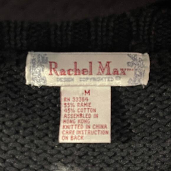 VINTAGE 90s Rachel Max Autumn Roses Tunic Sweater Size Medium - Picture 4 of 5